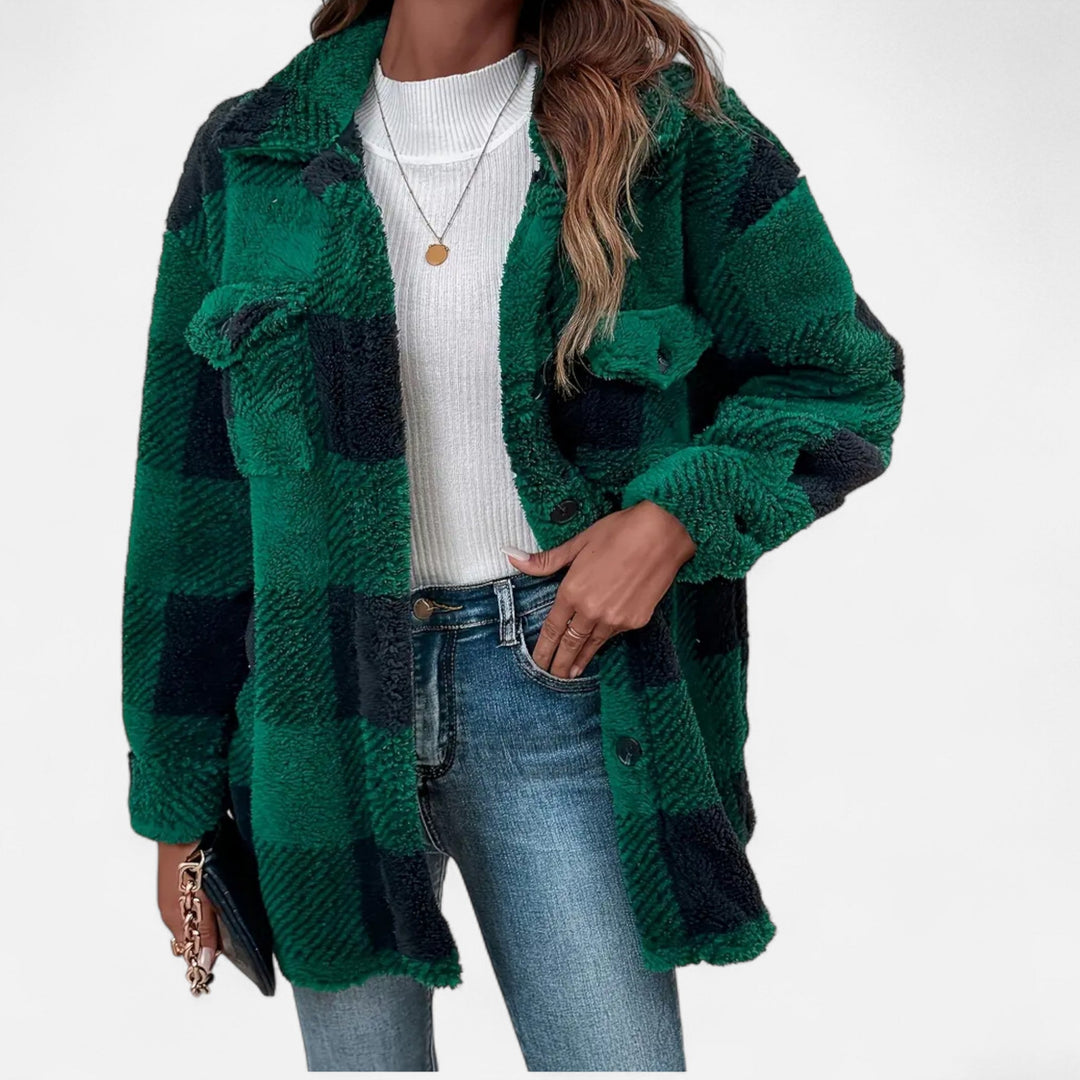 Ines Chastel | Checkered Plush Sherpa Jacket - Image 6