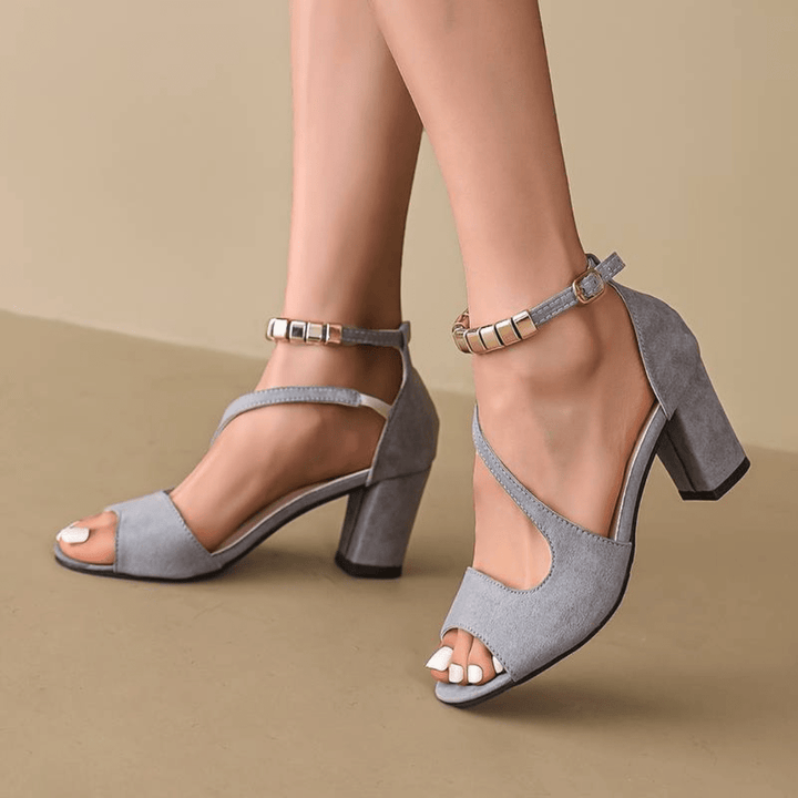 Isaure Vannier | Crisscross Ankle Strap Block Heel Sandals - Image 4