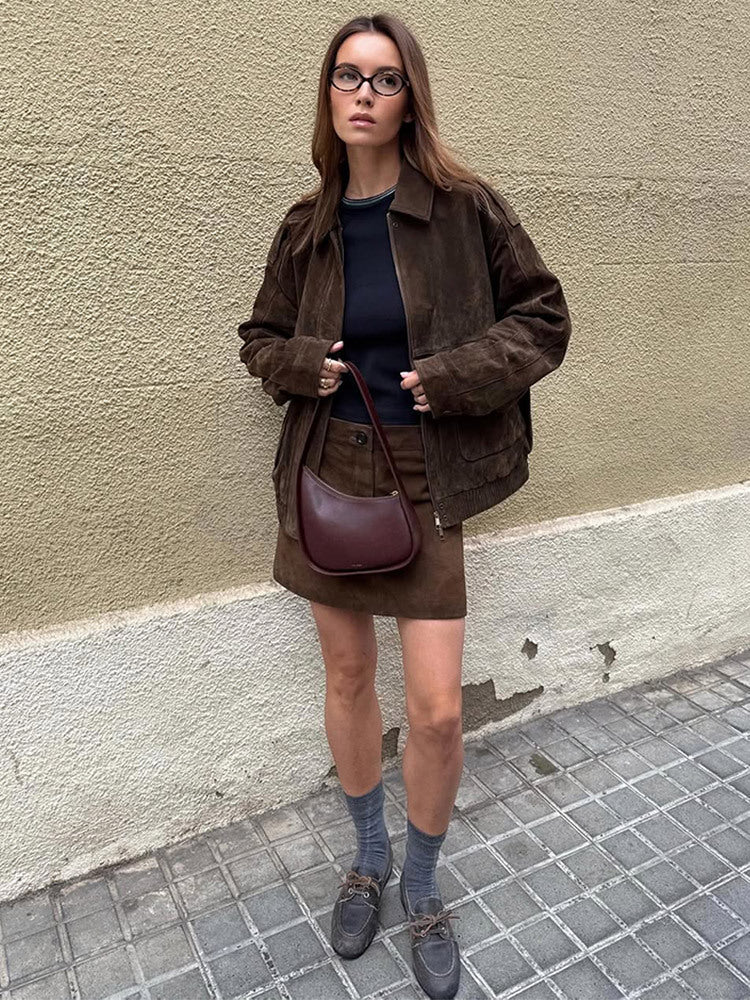 Josephine Brunet | Oversized Suede-Look Jacket - Image 4