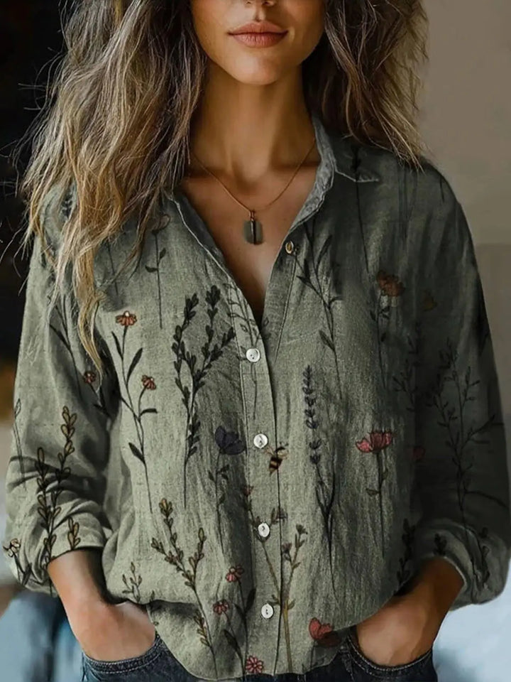 Josette Aldridge | Boho Print Long Sleeve Button-Up Blouse - Image 8