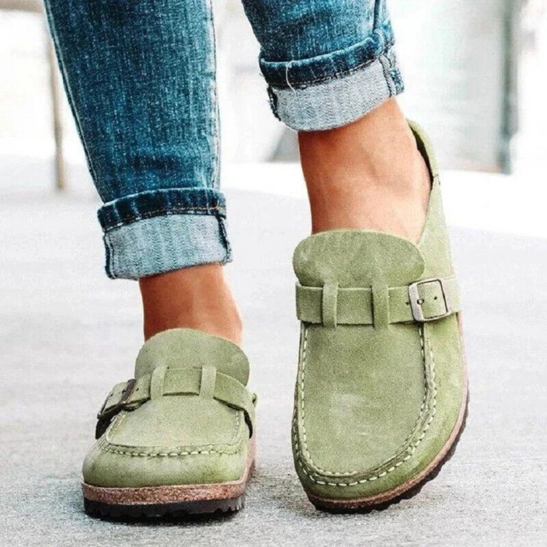 Lauren | Open Back Buckle Mule Clogs – View 2