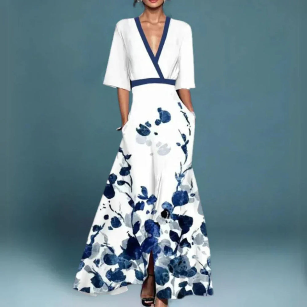 Leonie Vasnier | Floral Embroidered V-Neck Maxi Dress - Image 2