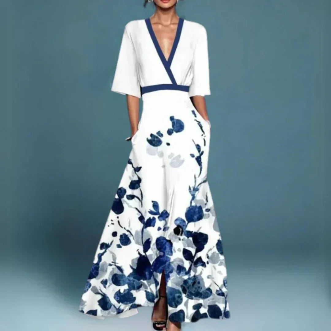 Leonie Vasnier | Floral Embroidered V-Neck Maxi Dress - Image 2