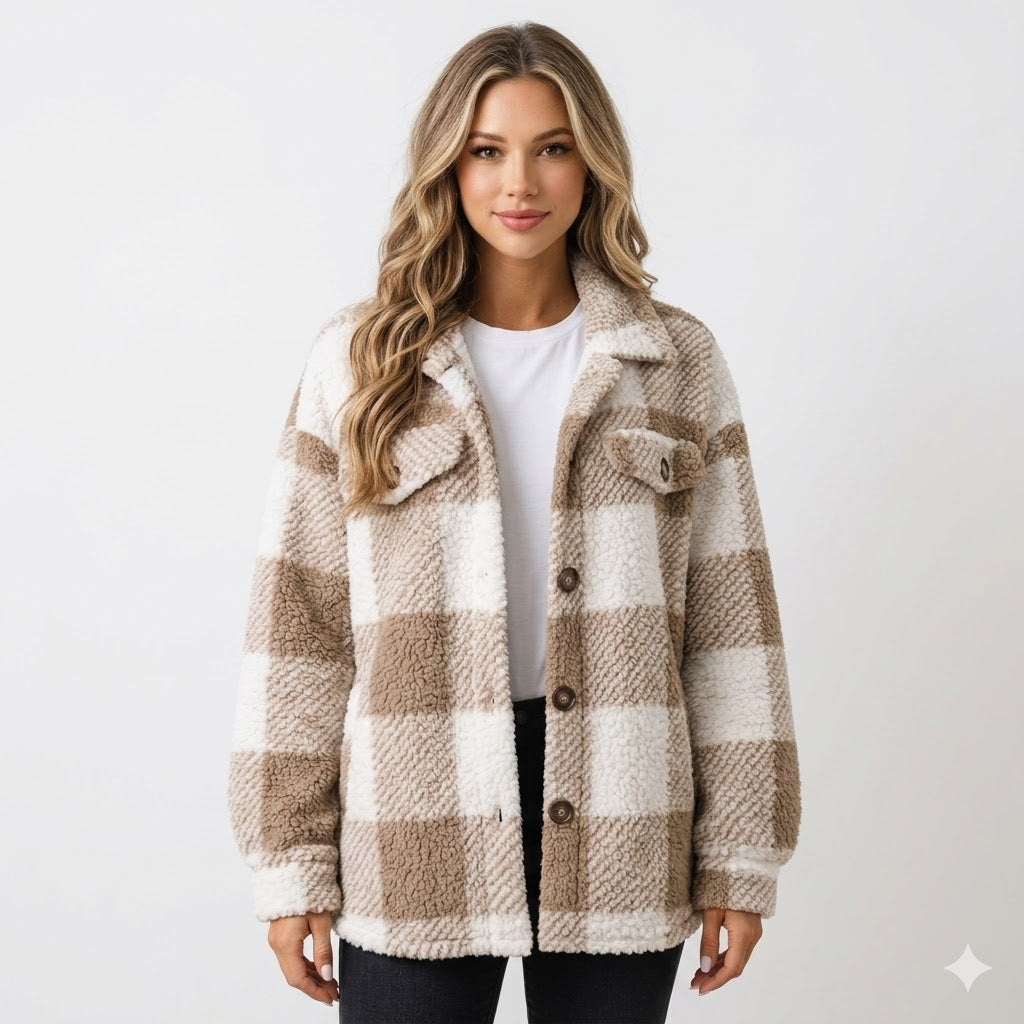 Louisa Fontaine | Checked Teddy Shacket - Image 1