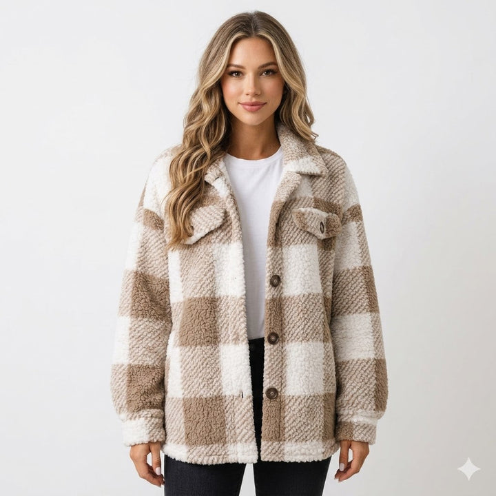 Louisa Fontaine | Checked Teddy Shacket - Image 1