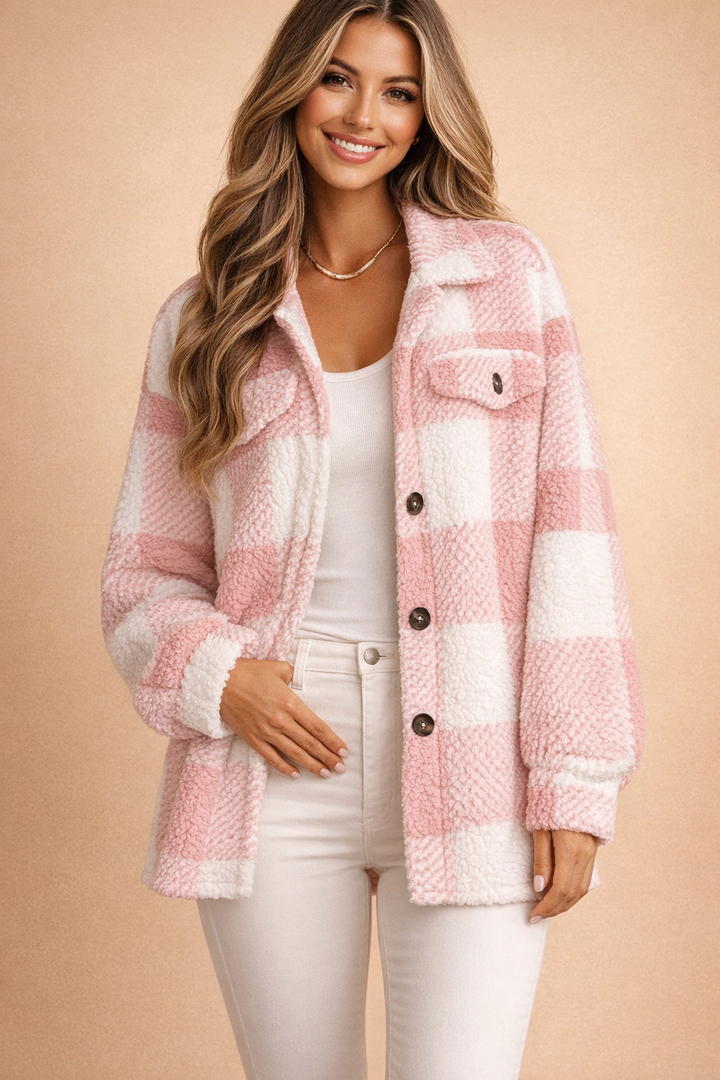 Louisa Fontaine | Checked Teddy Shacket - Image 4