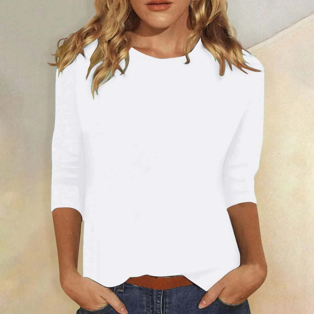 Louisa Prentice | Round Neck Three-Quarter Sleeve Top - Image 2