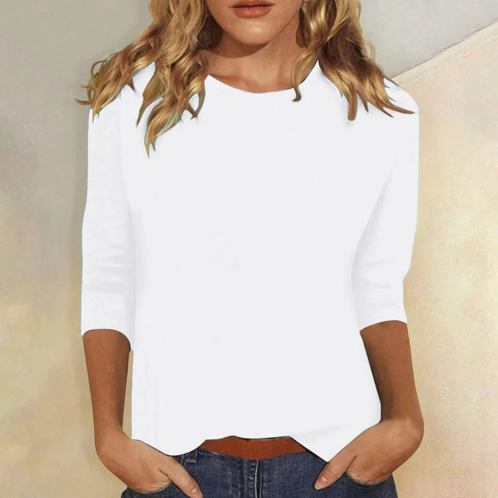 Louisa Prentice | Round Neck Three-Quarter Sleeve Top - Image 2