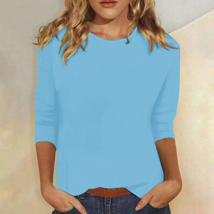 Louisa Prentice | Round Neck Three-Quarter Sleeve Top - Image 3