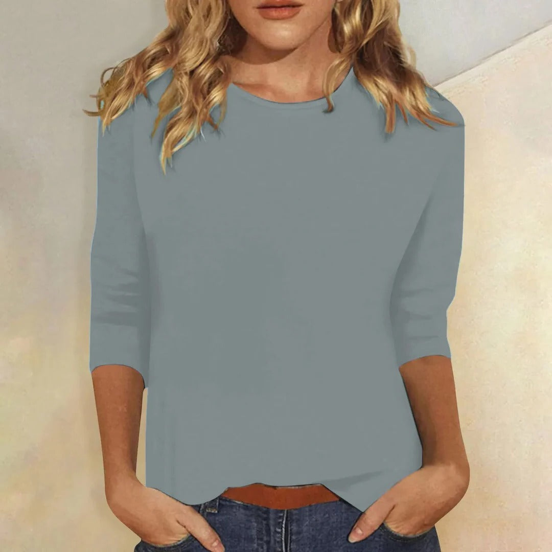 Louisa Prentice | Round Neck Three-Quarter Sleeve Top - Image 4