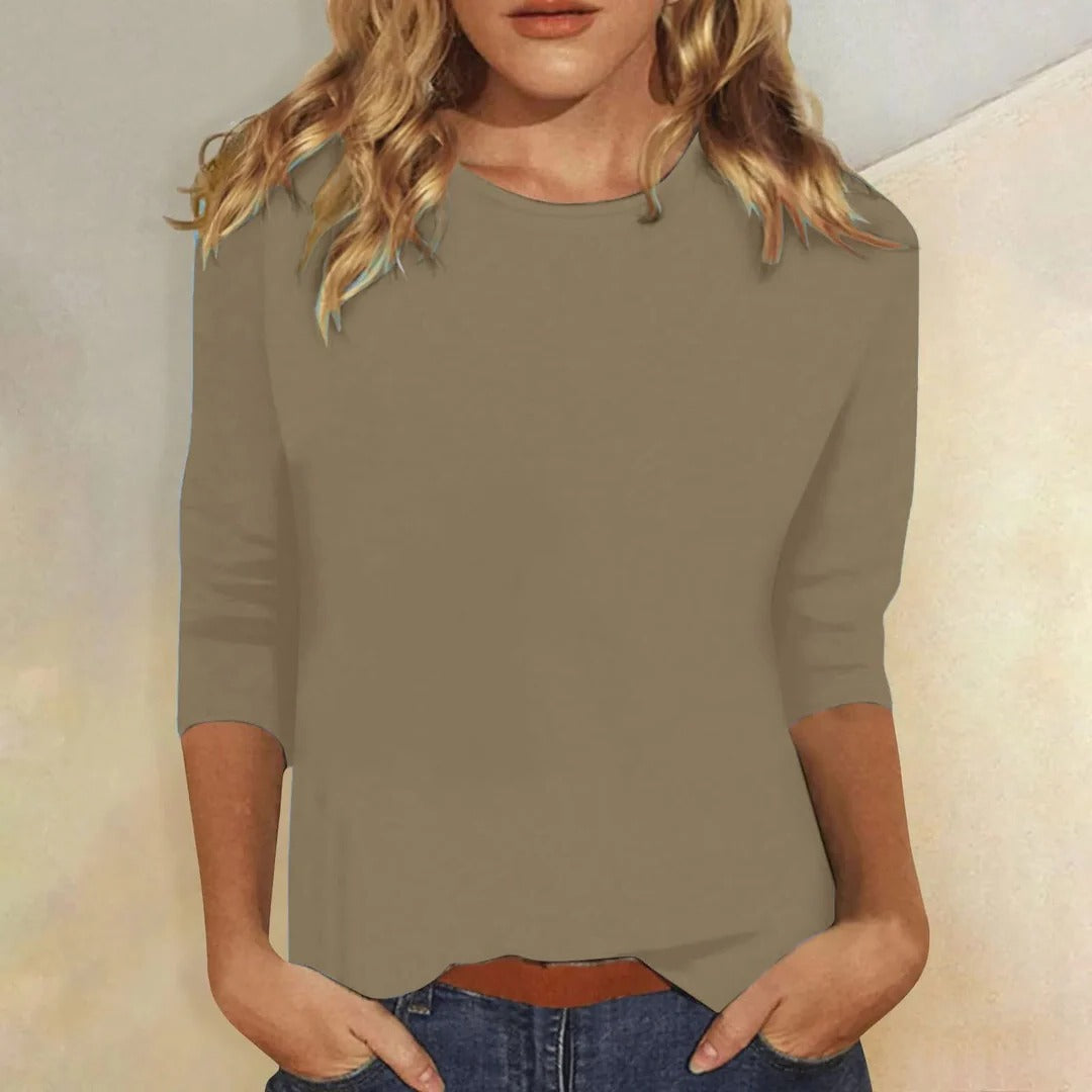 Louisa Prentice | Round Neck Three-Quarter Sleeve Top - Image 7