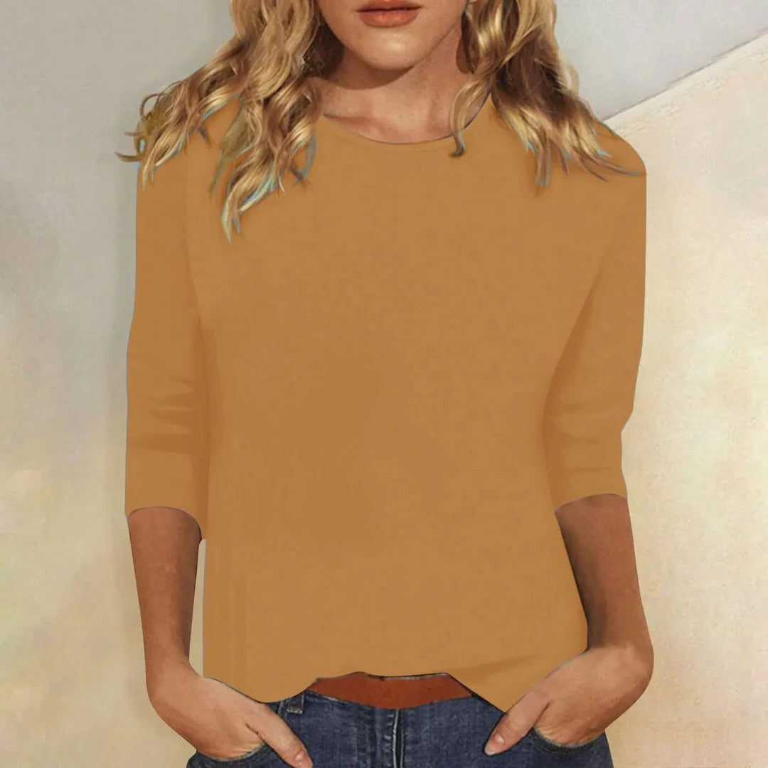 Louisa Prentice | Round Neck Three-Quarter Sleeve Top - Image 9