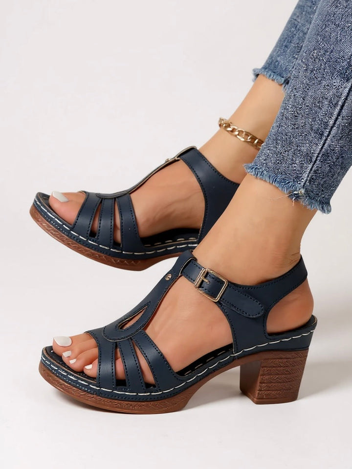 Lucille Chastain | Block Heel T-Strap Sandals - Image 7