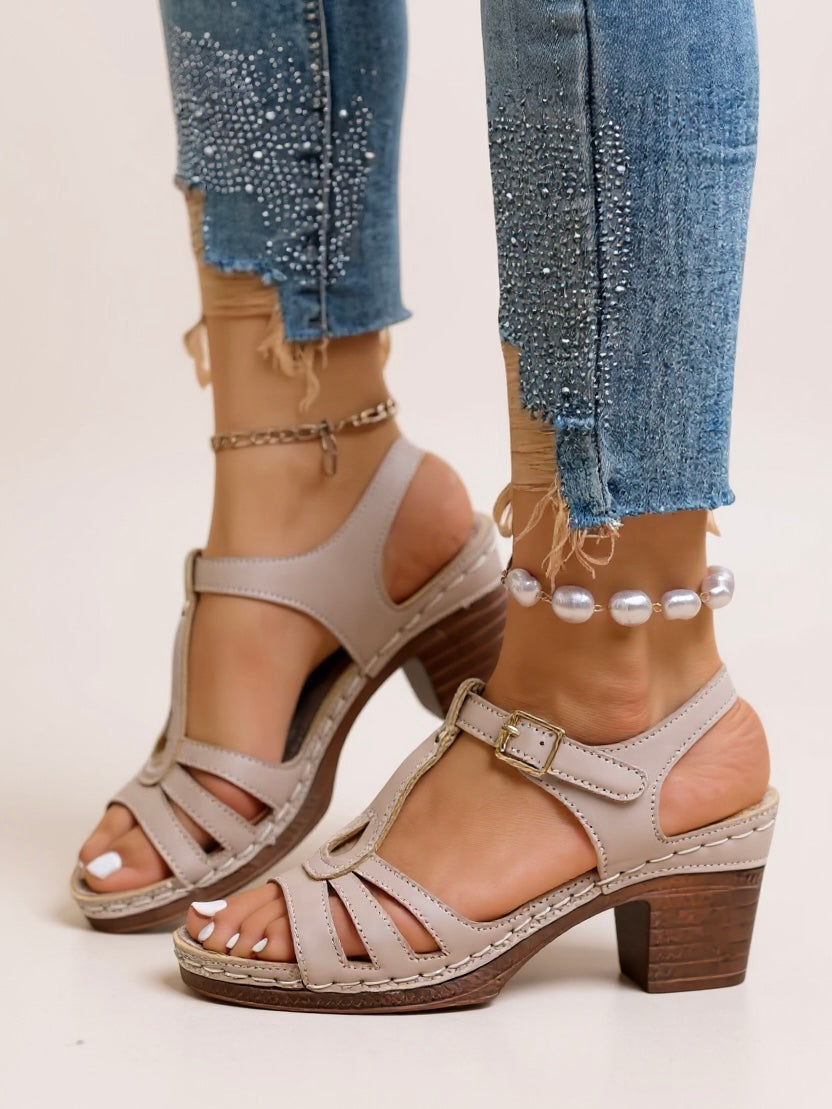 Lucille Chastain | Block Heel T-Strap Sandals - Image 8