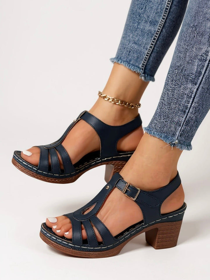 Lucille Chastain | Block Heel T-Strap Sandals - Image 9