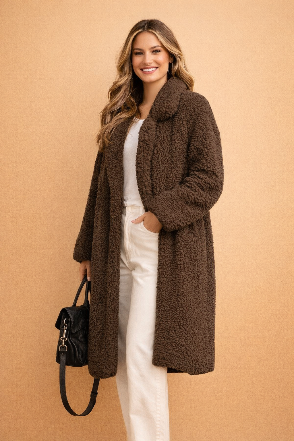 Marceline Dupont | Teddy Open-Front Longline Coat - Image 4
