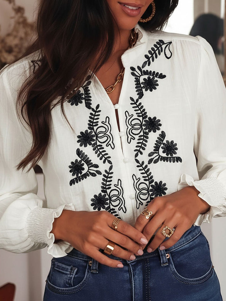 Marguerite Colin | Embroidered Ruffle-Collar Blouse - Image 5