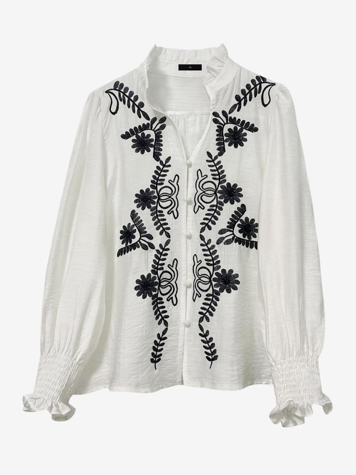 Marguerite Colin | Embroidered Ruffle-Collar Blouse - Image 7