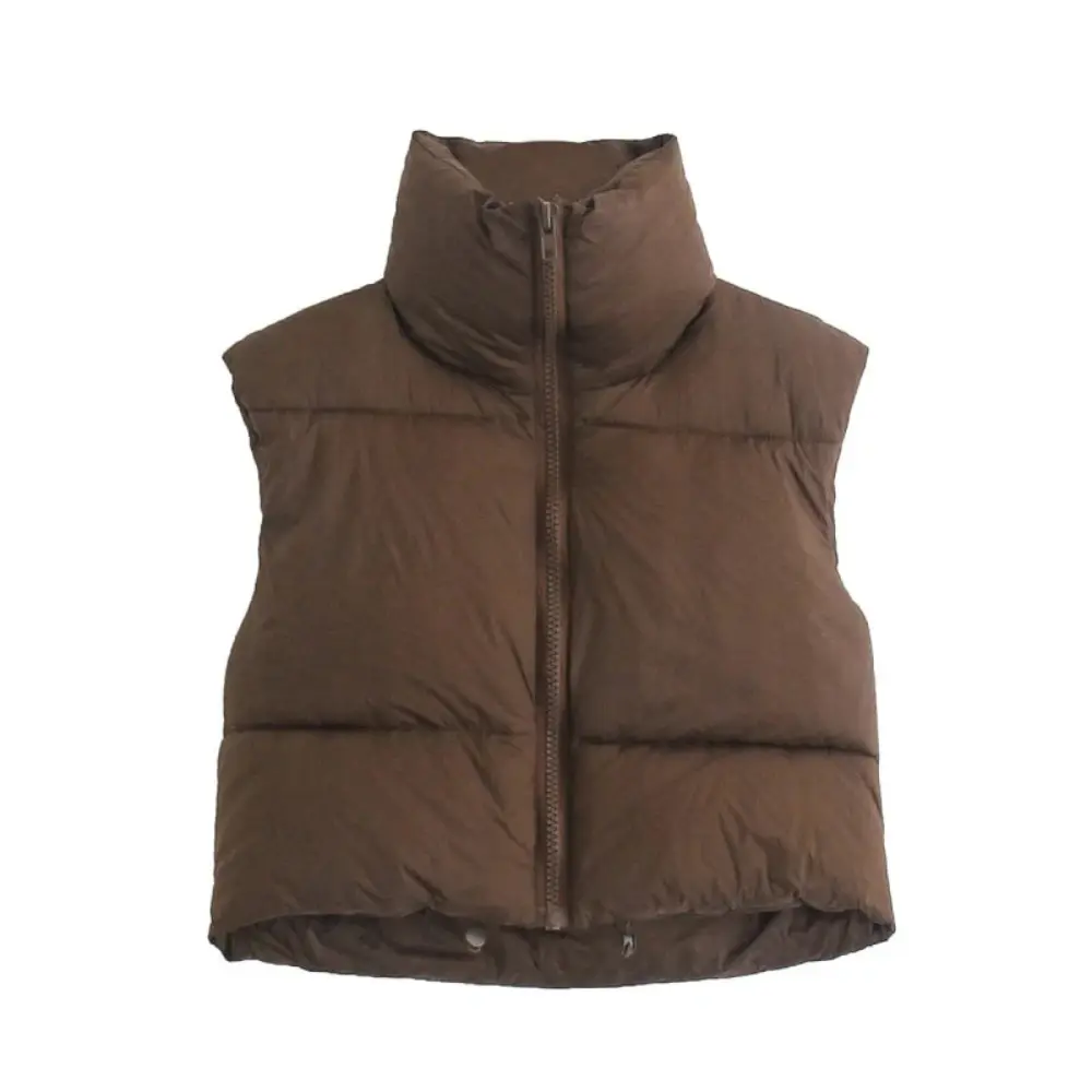 Marion Castille | Cropped Puffer Vest with Stand Collar - Image 2