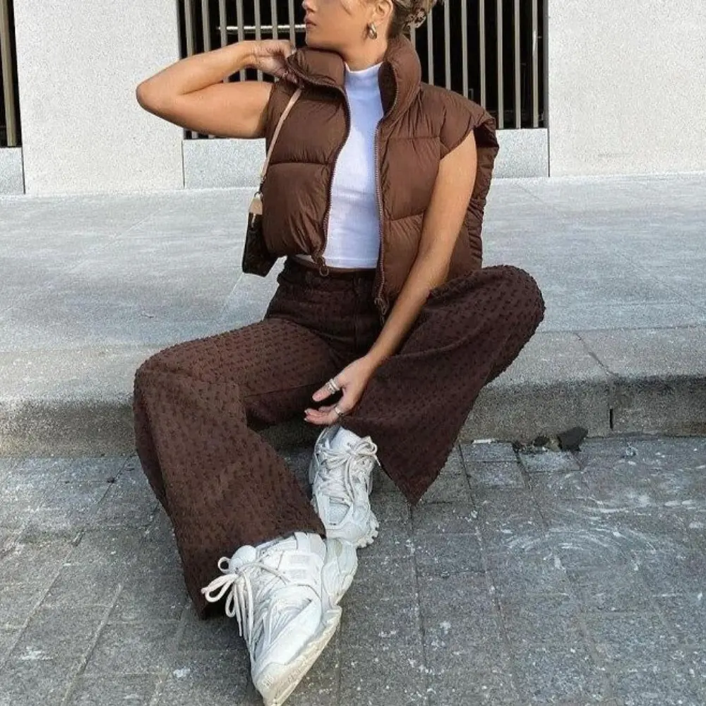 Marion Castille | Cropped Puffer Vest with Stand Collar - Image 6