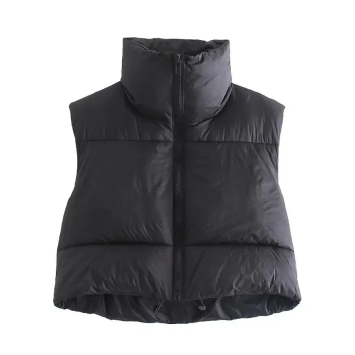 Marion Castille | Cropped Puffer Vest with Stand Collar - Image 7