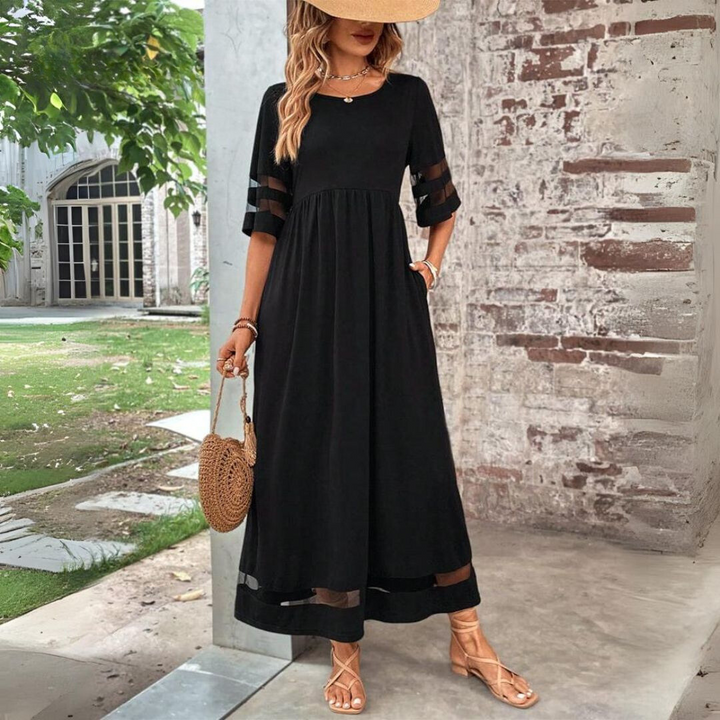 Mathilde Cazenave | Sheer Panel A-Line Maxi Dress - Image 1