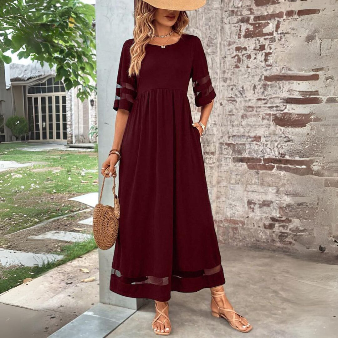 Mathilde Cazenave | Sheer Panel A-Line Maxi Dress - Image 2