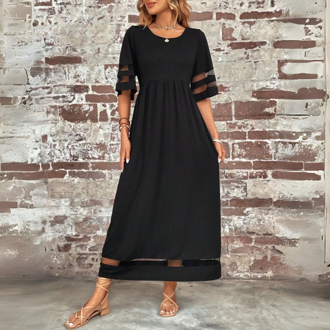 Mathilde Cazenave | Sheer Panel A-Line Maxi Dress - Image 6