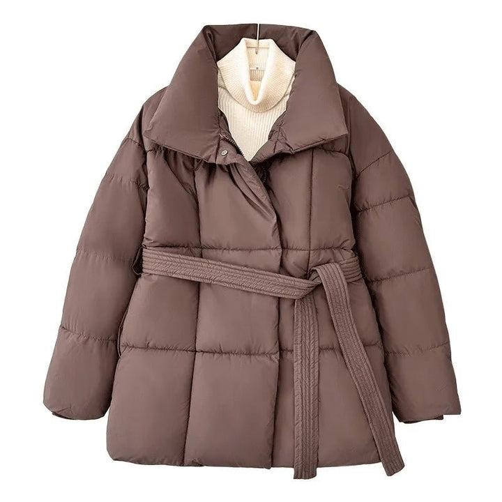 Melanie Perrault | Belted Puffer Jacket with Statement Collar - Image 16