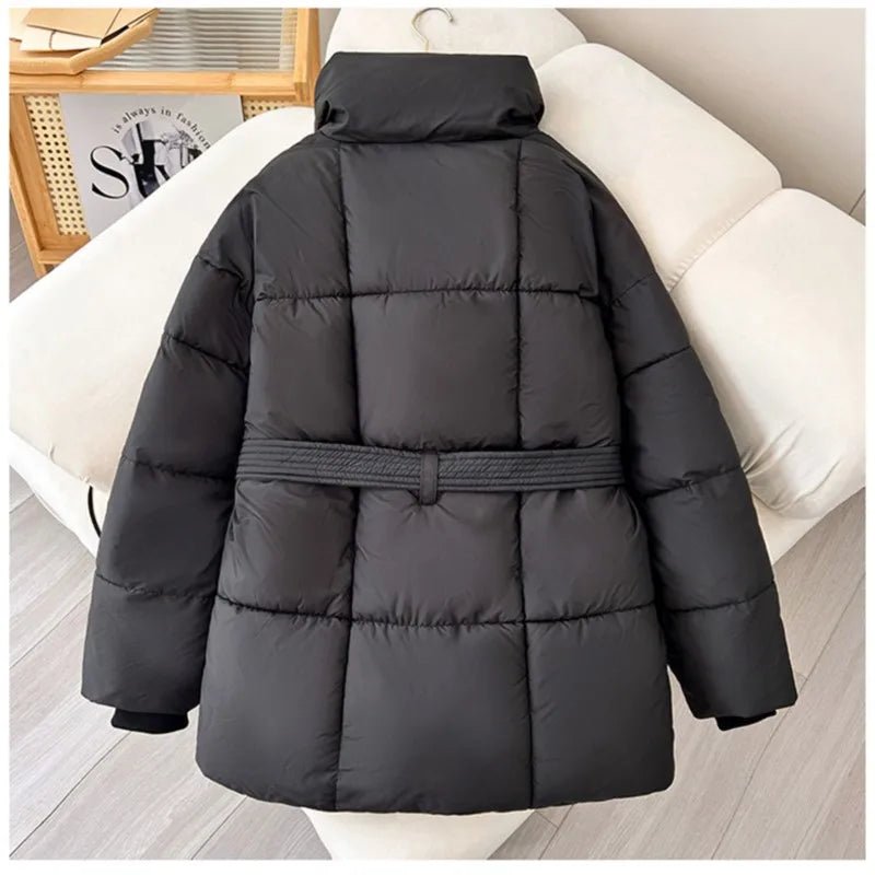 Melanie Perrault | Belted Puffer Jacket with Statement Collar - Image 17