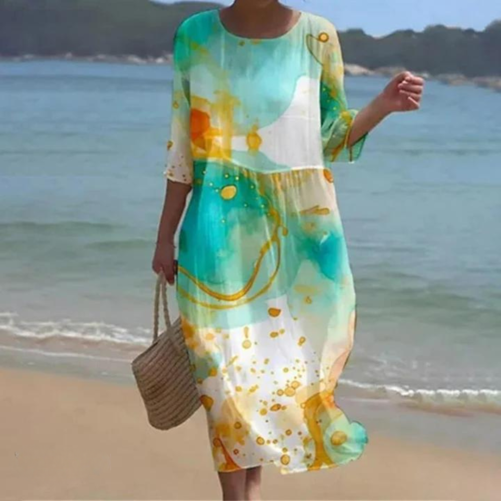 Noemie Verrier | Watercolor Print Relaxed Maxi Dress - Image 4