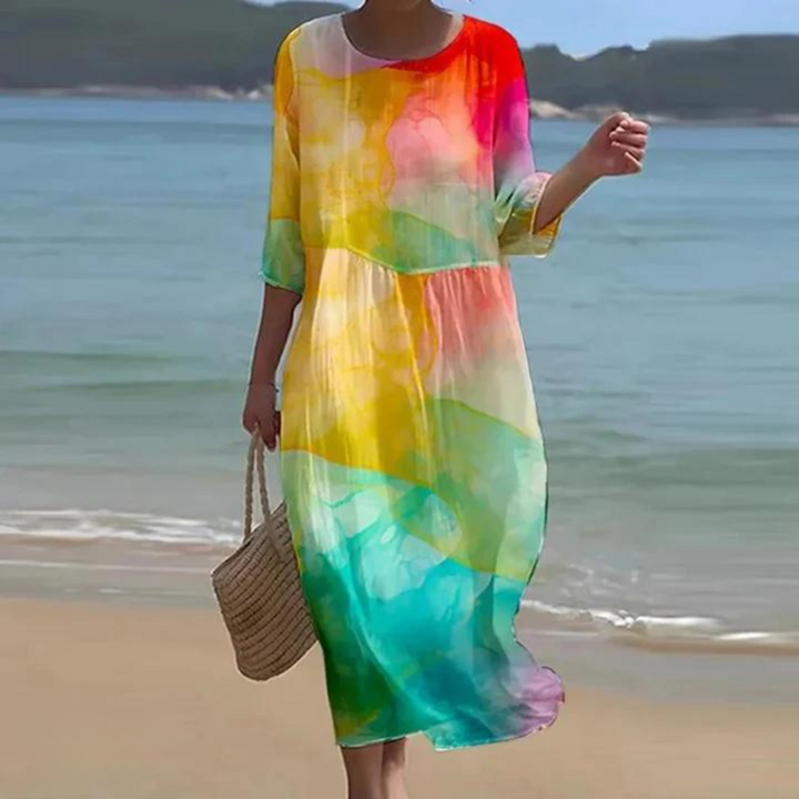 Noemie Verrier | Watercolor Print Relaxed Maxi Dress - Image 8