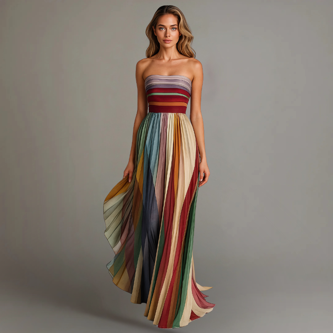 Ombeline Chastenet | Strapless Pleated Maxi Dress - Image 1