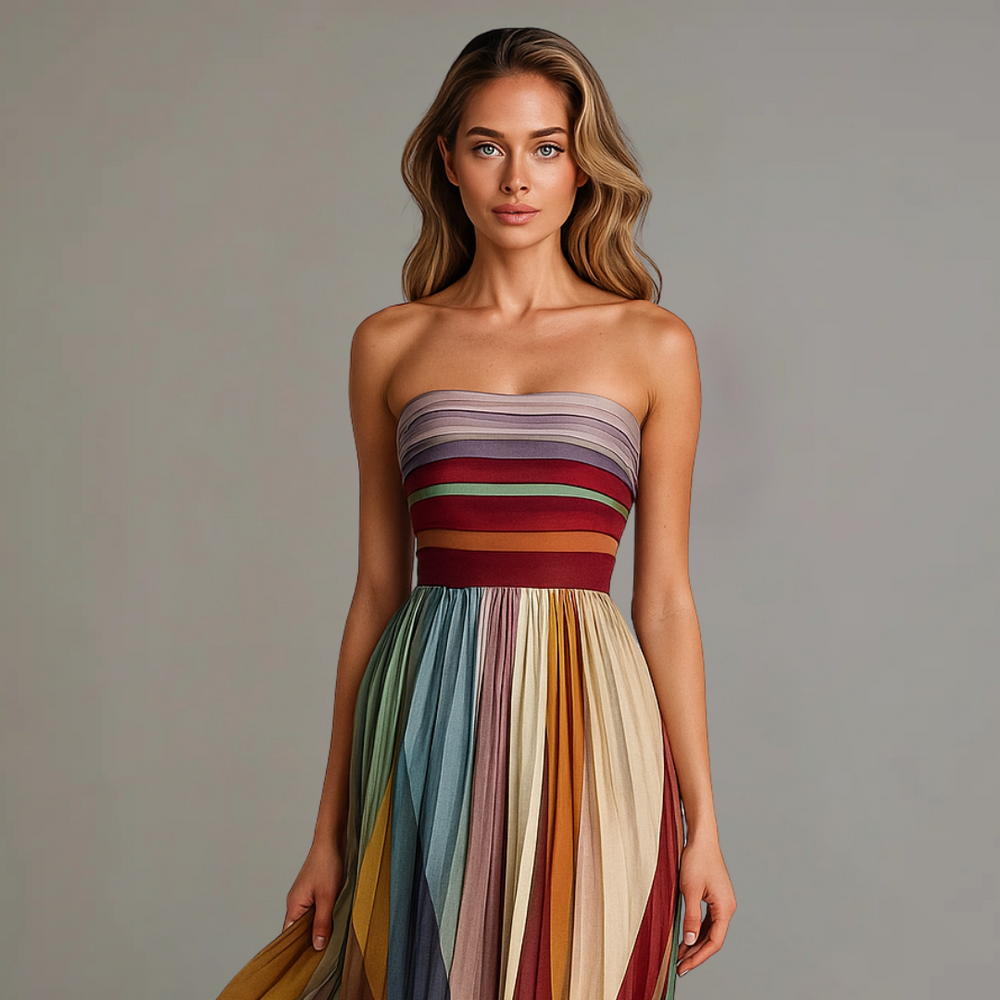 Ombeline Chastenet | Strapless Pleated Maxi Dress - Image 2