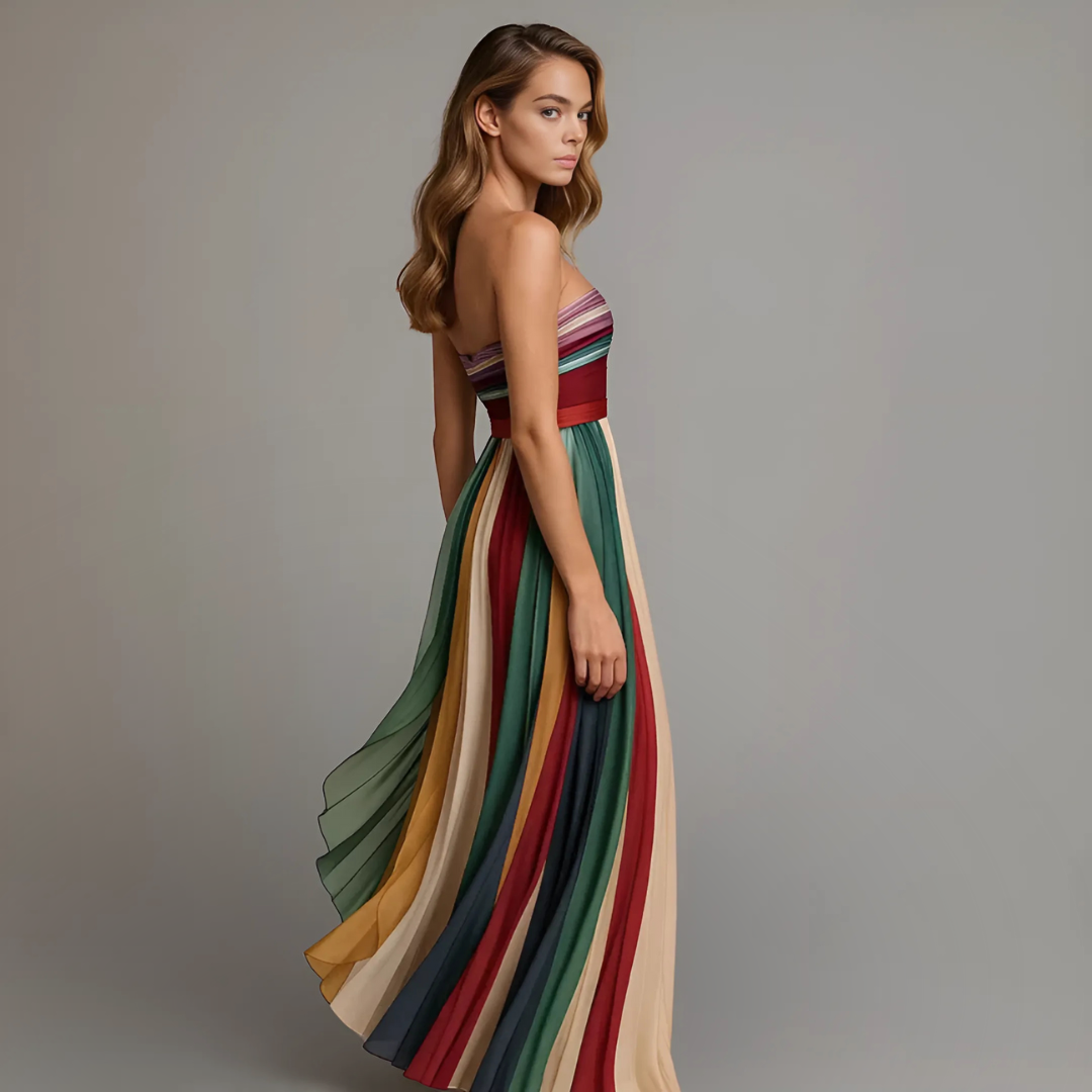 Ombeline Chastenet | Strapless Pleated Maxi Dress - Image 3