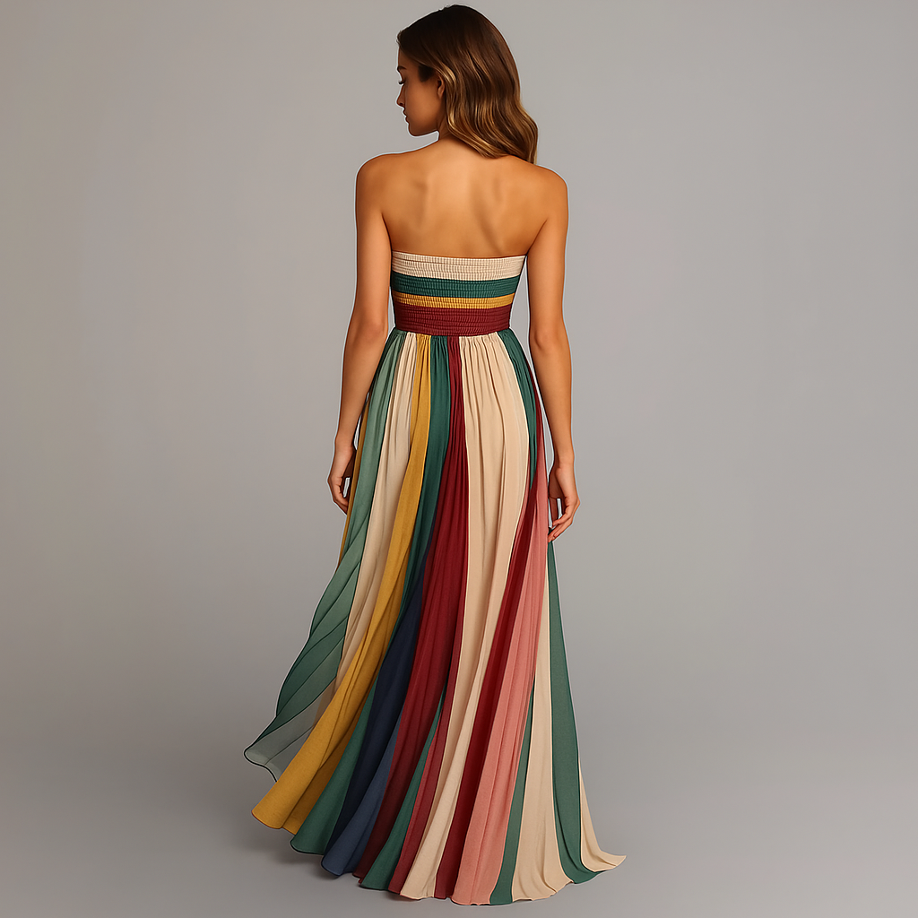 Ombeline Chastenet | Strapless Pleated Maxi Dress - Image 4