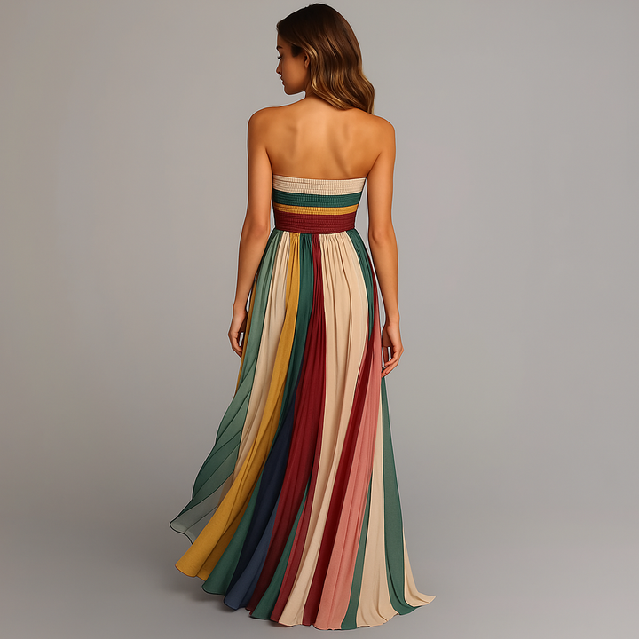 Ombeline Chastenet | Strapless Pleated Maxi Dress - Image 4
