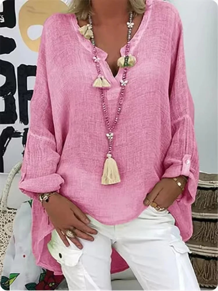 Ondine Bressan | Oversized Linen-Look Tunic Blouse - Image 2