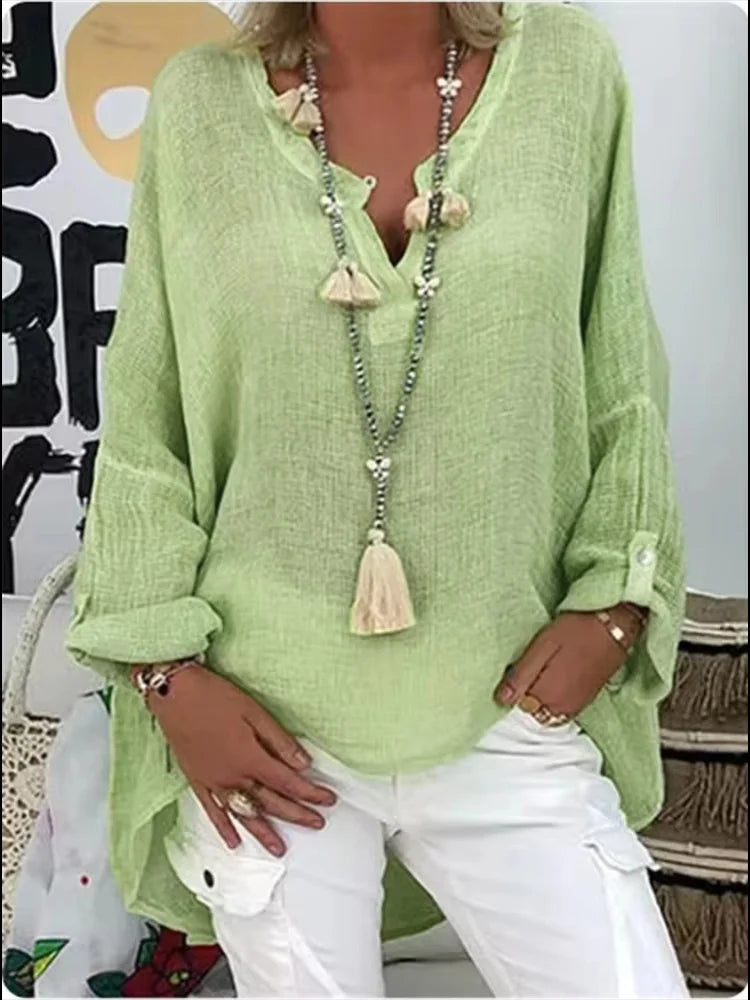 Ondine Bressan | Oversized Linen-Look Tunic Blouse - Image 5