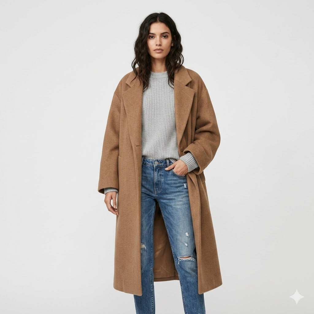 Ophelie Roussin | Oversized Wool Blend Long Coat - Image 1