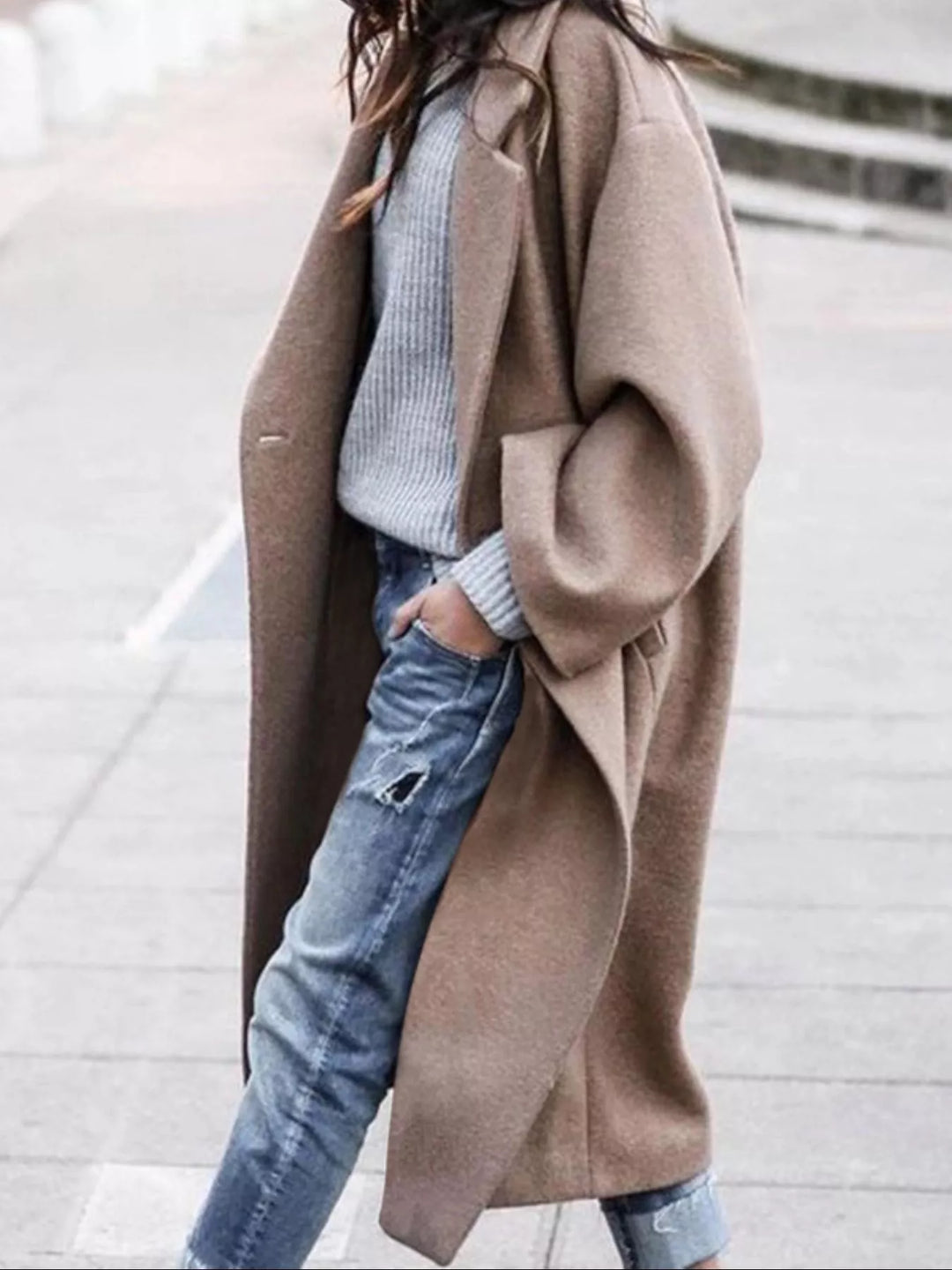 Ophelie Roussin | Oversized Wool Blend Long Coat - Image 2