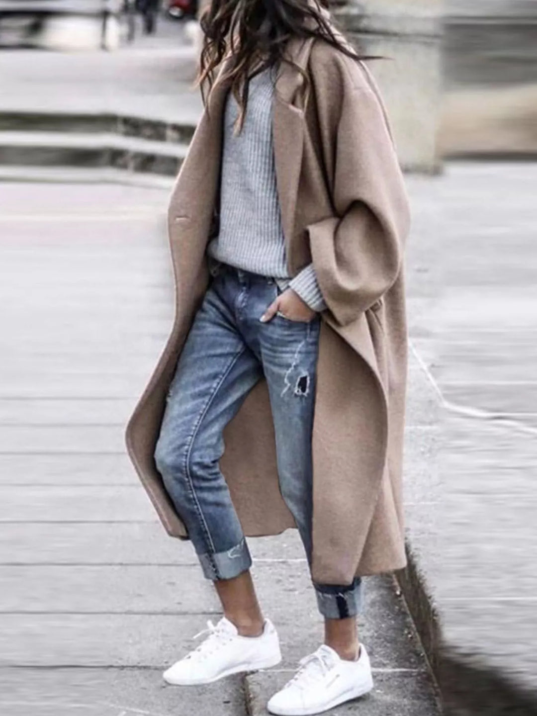 Ophelie Roussin | Oversized Wool Blend Long Coat - Image 4
