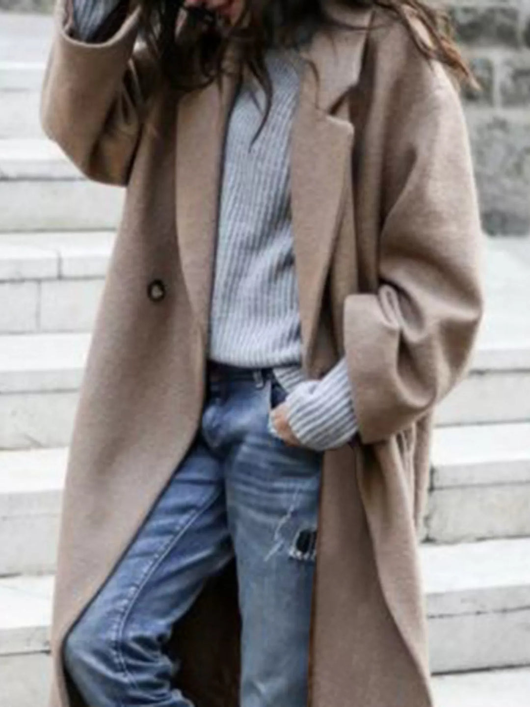 Ophelie Roussin | Oversized Wool Blend Long Coat - Image 5