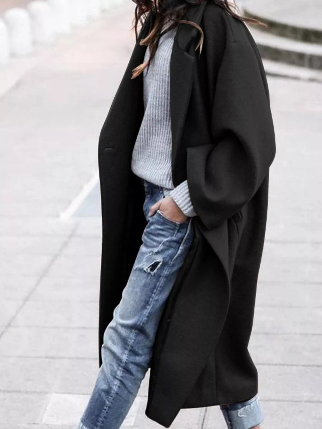 Ophelie Roussin | Oversized Wool Blend Long Coat - Image 6