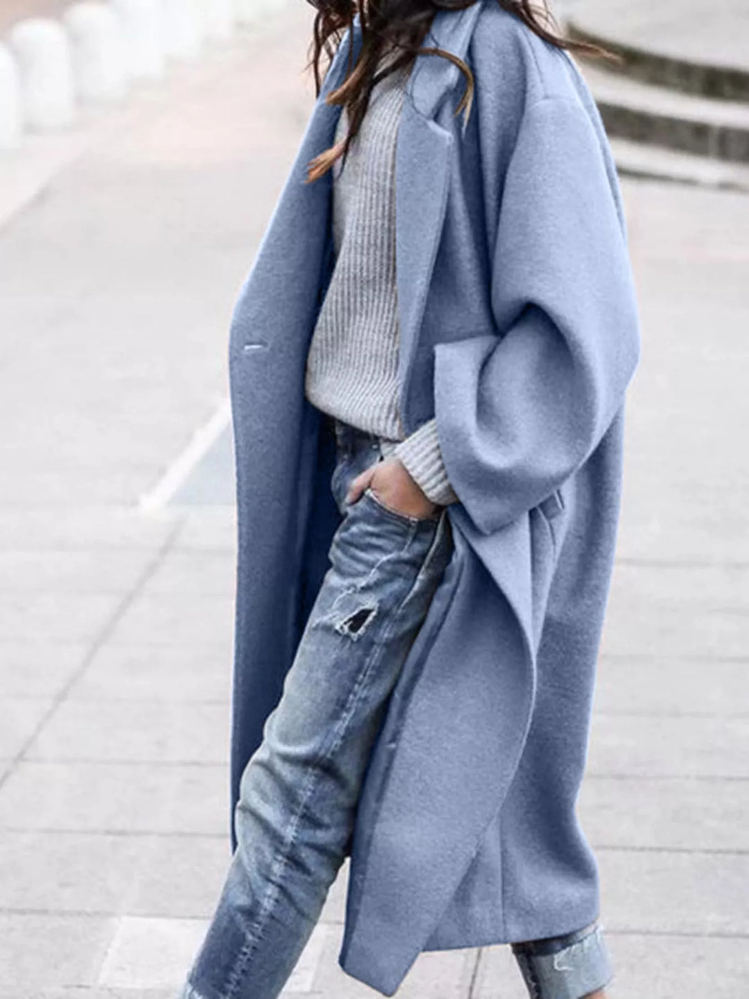Ophelie Roussin | Oversized Wool Blend Long Coat - Image 9