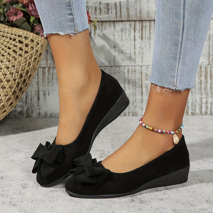 Perrine Aubuchon | Bow Detail Wedge Ballet Flats - Image 2