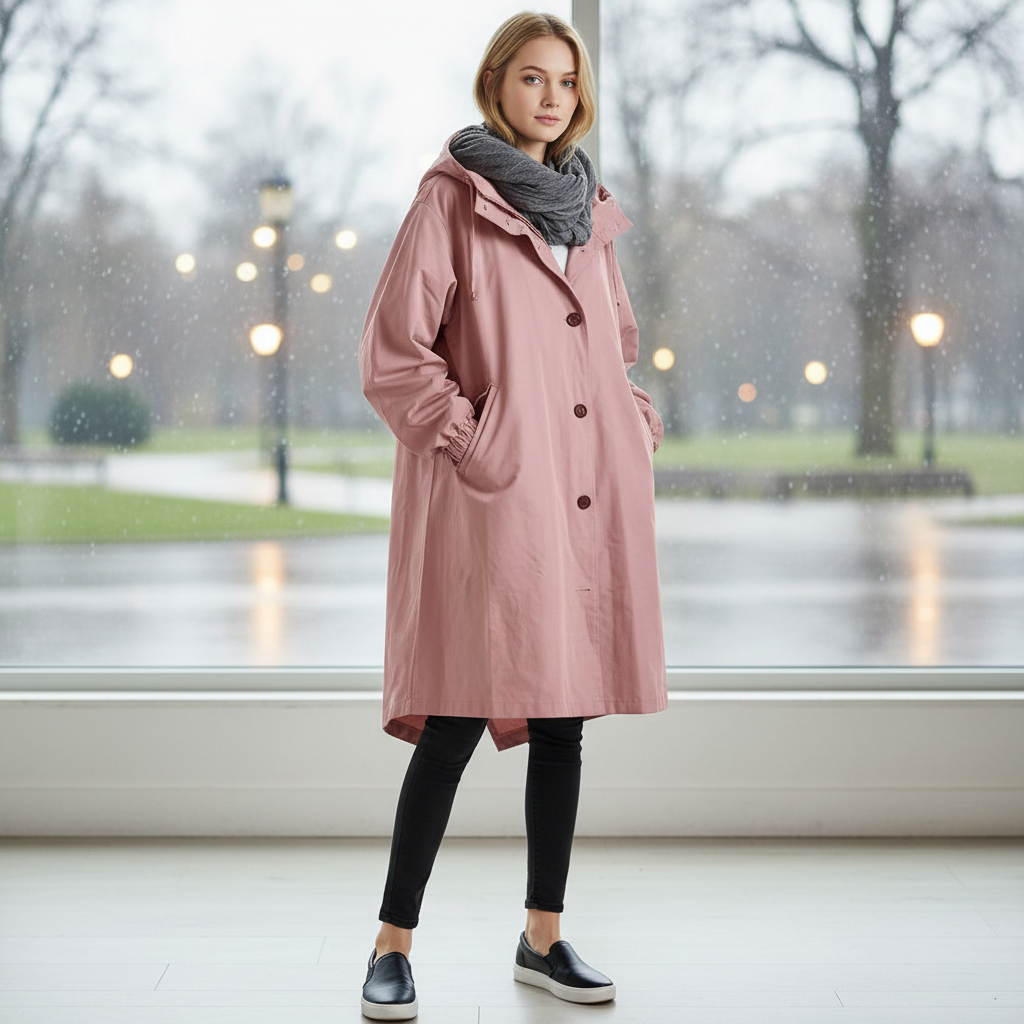Perrine Auclair | Longline Hooded Rain Jacket - Image 1