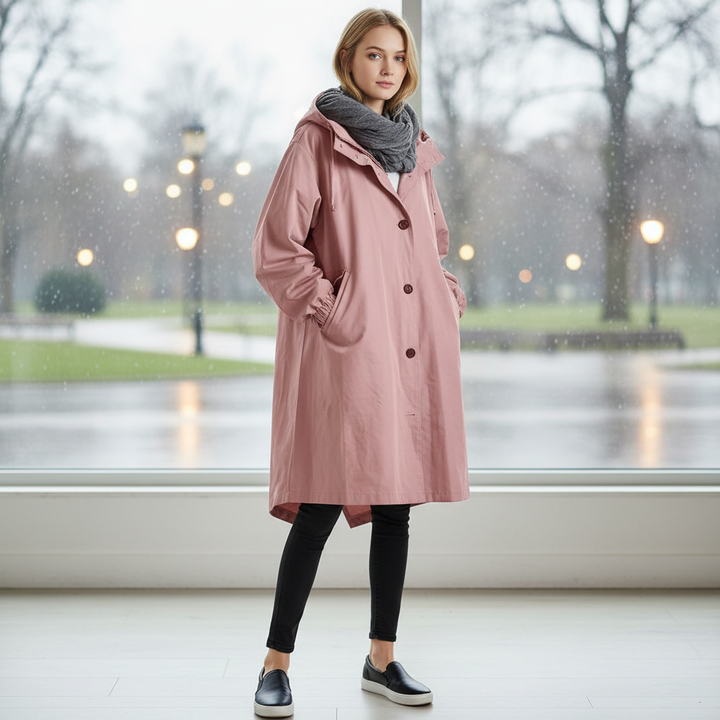 Perrine Auclair | Longline Hooded Rain Jacket - Image 1