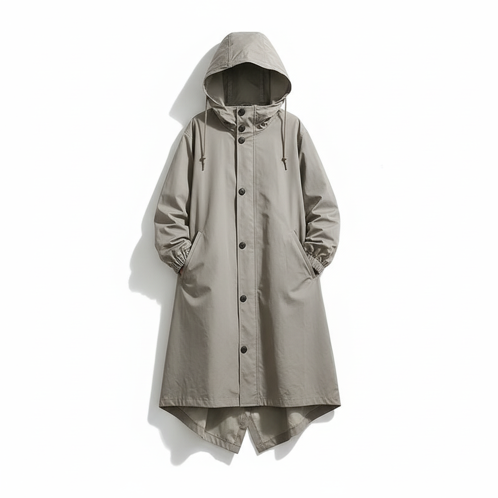 Perrine Auclair | Longline Hooded Rain Jacket - Image 4