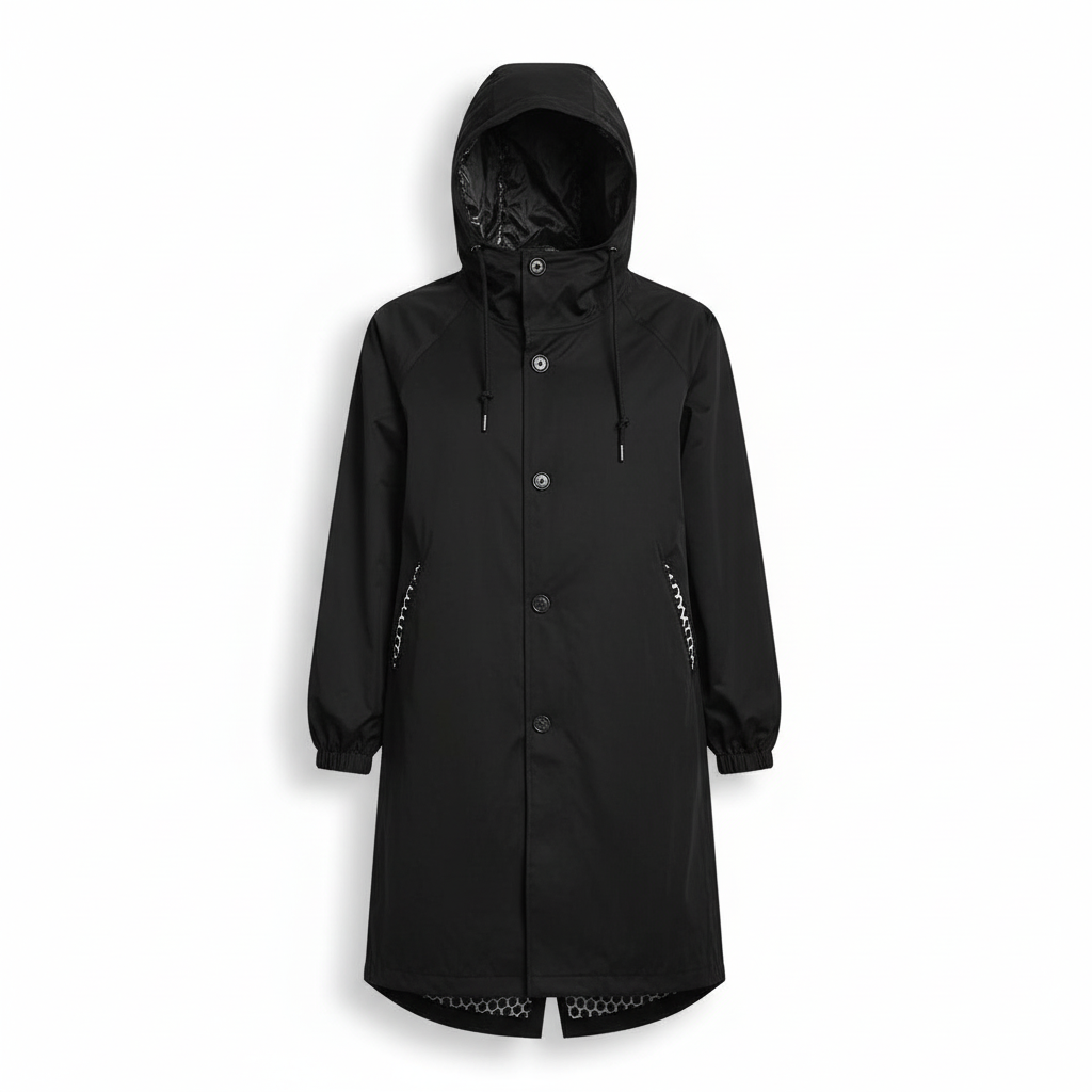Perrine Auclair | Longline Hooded Rain Jacket - Image 5